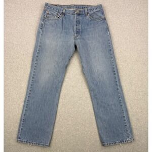 Vintage Levis 501 Jeans Mens 38x32 (Fits 37x30) Blue Y2K Button Fly Denim